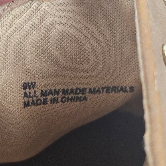 Lane Bryant Womens Brown Ankle Boots Size 9W Studded Back Zipper Block Heel - Picture 7 of 8